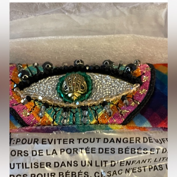 Kurt Geiger NWT eye rainbow stripes Kensington handbag - Picture 2 of 11